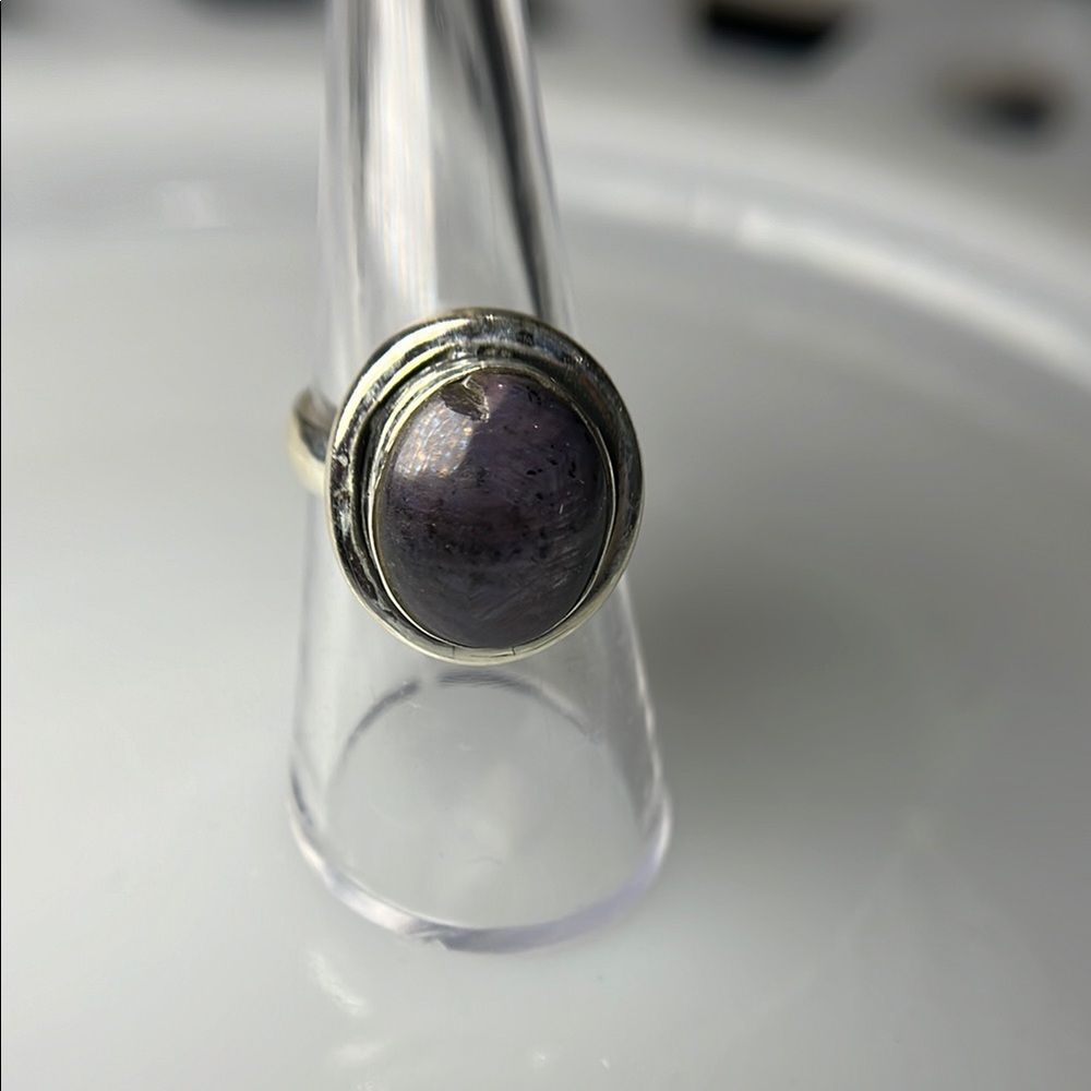 Star Ruby Gemstone Sterling Silver Ring - image 1